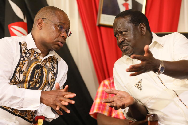 File image of ODM Leader Raila Odinga and Kilifi Governor Amason Kingi (l). |Photo| Courtesy|