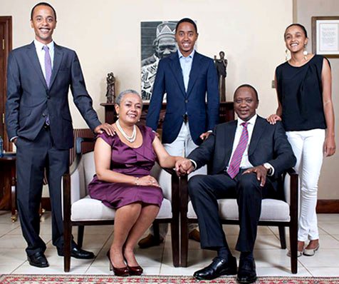 File image of President Uhuru Kenyatta and his family. |Photo| Courtesy|