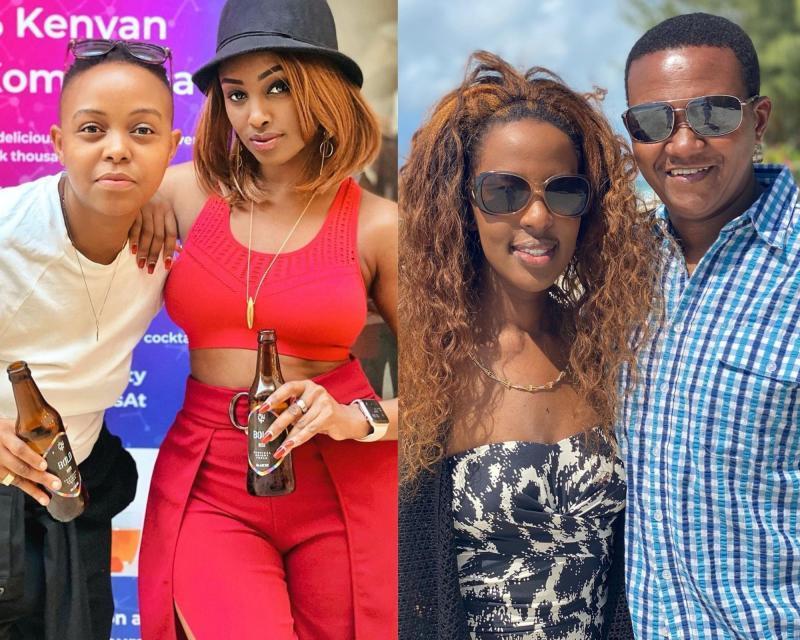 Makena Njeri with Michelle Ntalami and Lillian Nganga with Alfred Mutua