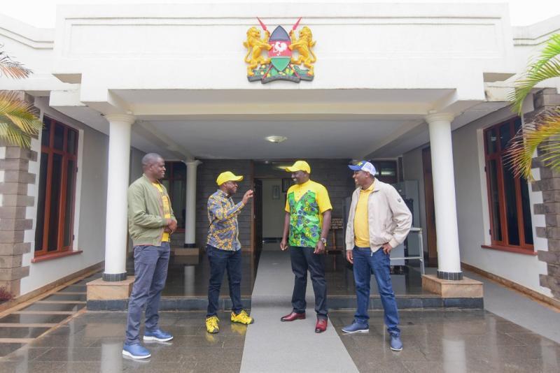 From left: Kiharu MP Ndindi Nyoro, Njogu wa Njoroge, DP William Ruto, and Kikuyu MP Kimani Ichung'wa. |Photo| Courtesy|