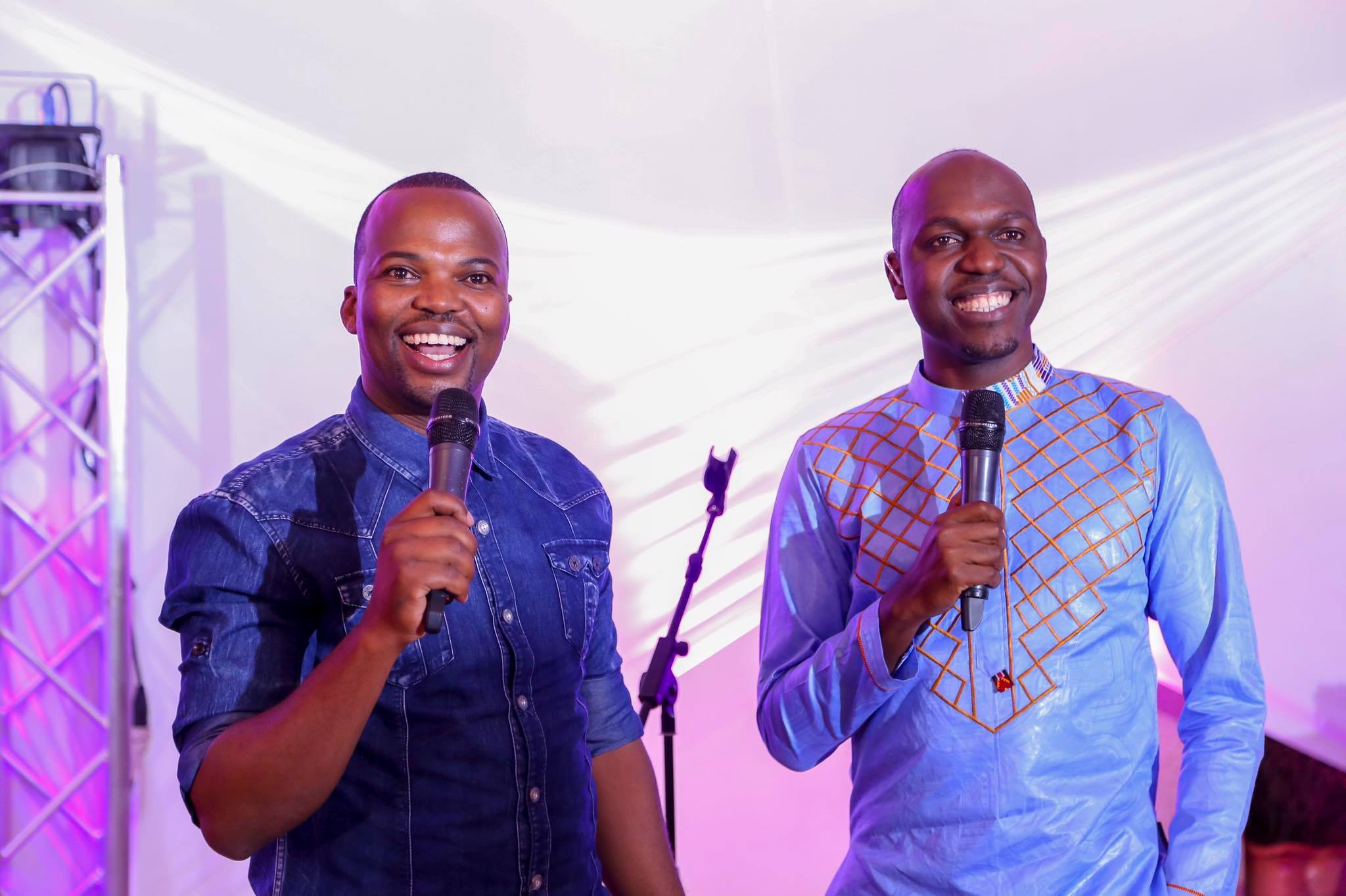 File image of comedian MC Jessy and journalist Larry Madowo (right). |Courtesy| Facebook|