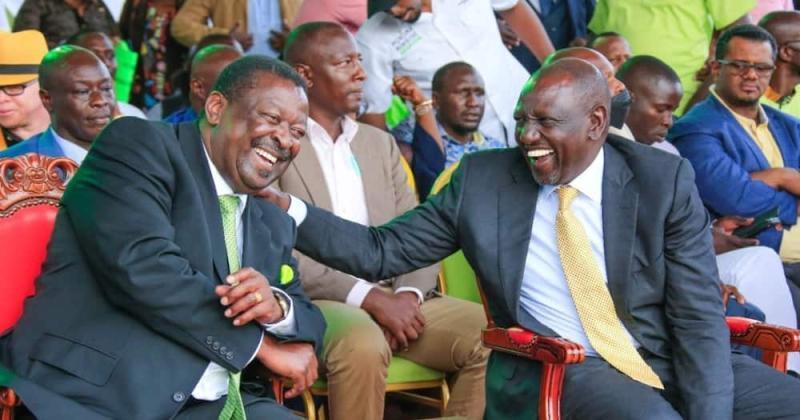 ANC leader Musalia Mudavadi and Deputy President William Ruto at the former's NDC on Sunday, January 23, 2022. |Photo| Courtesy|