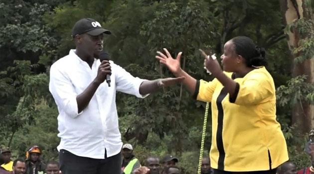 Senator Johnson Sakaja and Bishop Margaret Wanjiru. 
