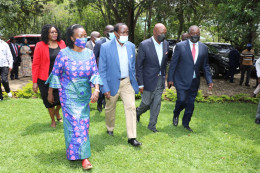 OKA principals Martha Karua, UDP's Cyrus Jirongo, Kalonzo Musyoka of Wiper, and KANU's Gideon Moi. 