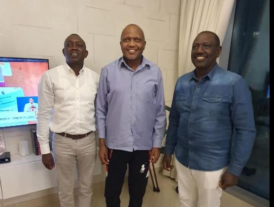 From left Kapseret MP Oscar Sudi, MP Moses Kuria and DP William Ruto. 