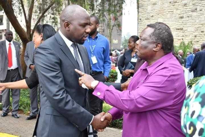 File image of kipchumba  Murkomen and Francis Atwoli. 