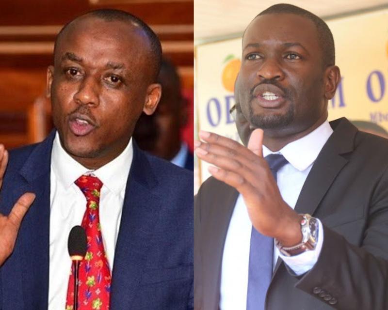 ODM Secretary General Edwin Sifuna and Makueni Senator Mutula Kilonzo Junior