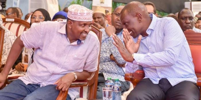 Former Defence CS Aden Duale and President William Ruto.
