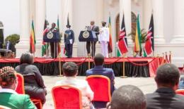 President Uhuru Kenyatta and his Zimbabwe counterpart Emmerson Mnangagwa