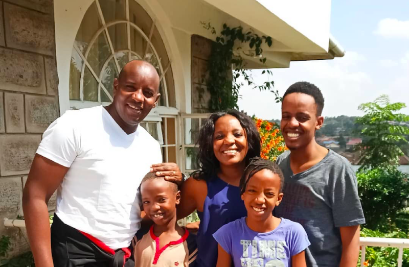 File image of Citizen TV's Linus Kaikai and his family. |Photo| Courtesy|