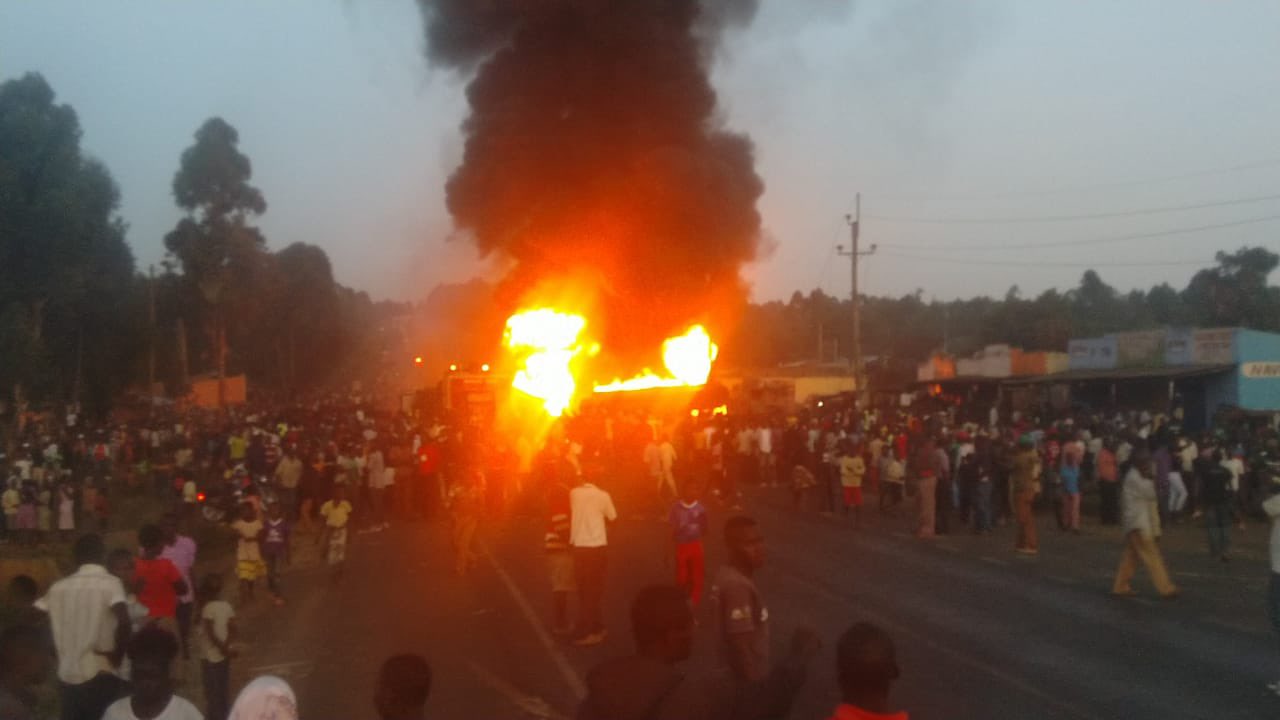 Fuel Tanker Explodes Along Webuye - Eldoret Road 