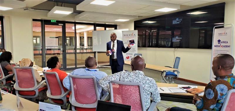 MCK CEO Mr. David Omwoyo during the election training at Aga Khan university. 