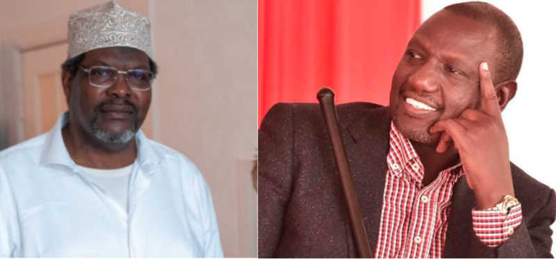 College image of Miguna Miguna and deputy president William Ruto.