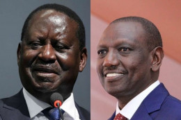 A collage image of the ODM leader Raila Odinga (right) and Deputy President William Ruto. Image: COURTESY