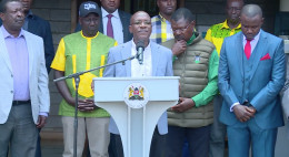 Boni Khalwale and Cleophas Malala while addressing the press. 
