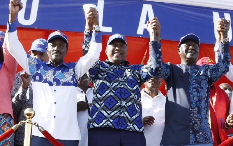 President Uhuru Kenyatta, Raila Odinga and Kalonzo Musyoka. 