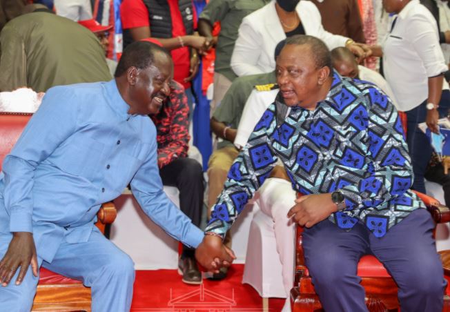 President Uhuru Kenyatta and Azimio presidential candidate Raila Odinga. 