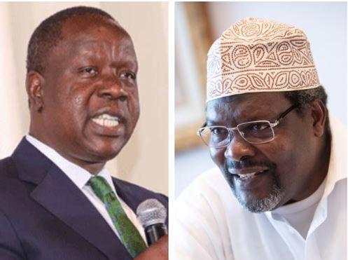 College image of CS Fred Matiang'i and Miguna Miguna 