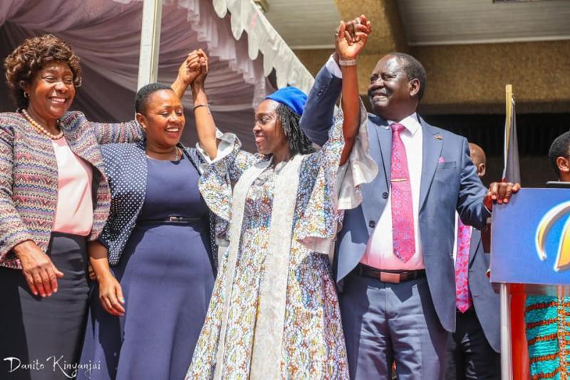 Raila Odinga, Sabina Chege, Martha Karua and Charity Ngilu/Photo; Danito Kinyanjui 