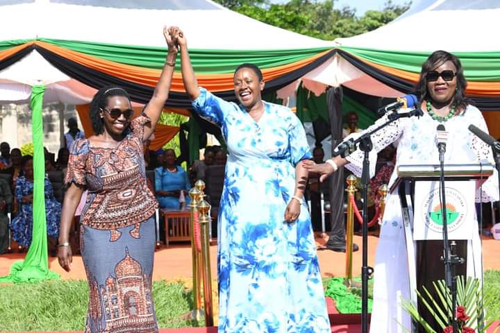 File image of Narc Kenya leader Martha Karua, Murang'a Women Rep Sabina Chege and Ida Odinga. 