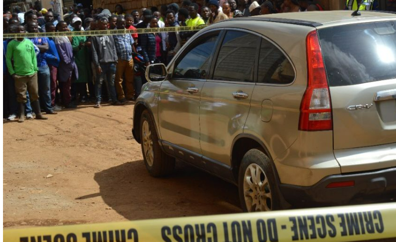 The crime scene at Mirema drive. 