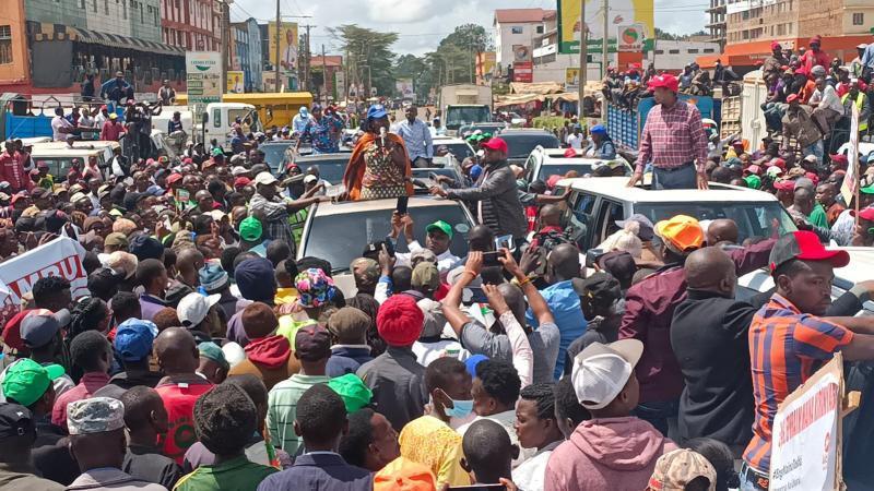 Martha Karua campaigns in Nyeri County. 