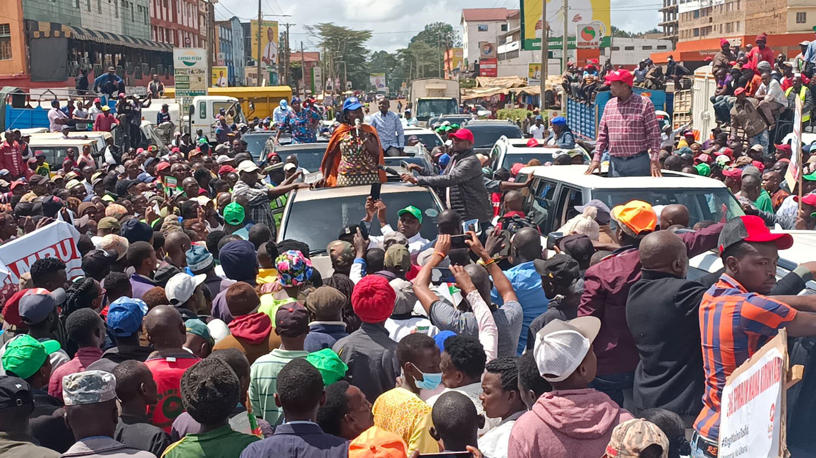 Martha Karua campaigns in Nyeri County. 