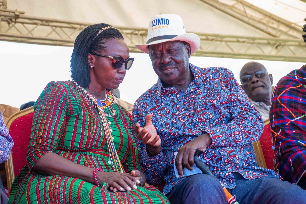 Azimio presidential candidate Raila Odinga and his deputy nominee Martha Karua.