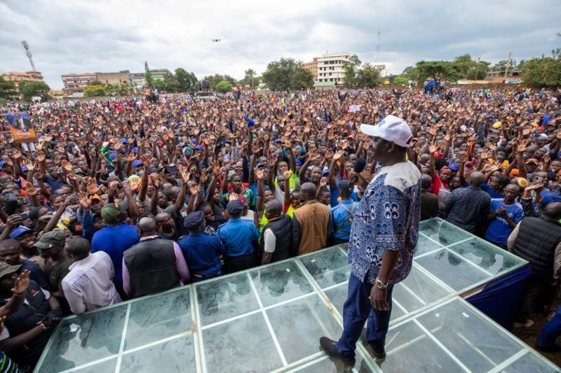 Raila Odinga in a past campaign. 