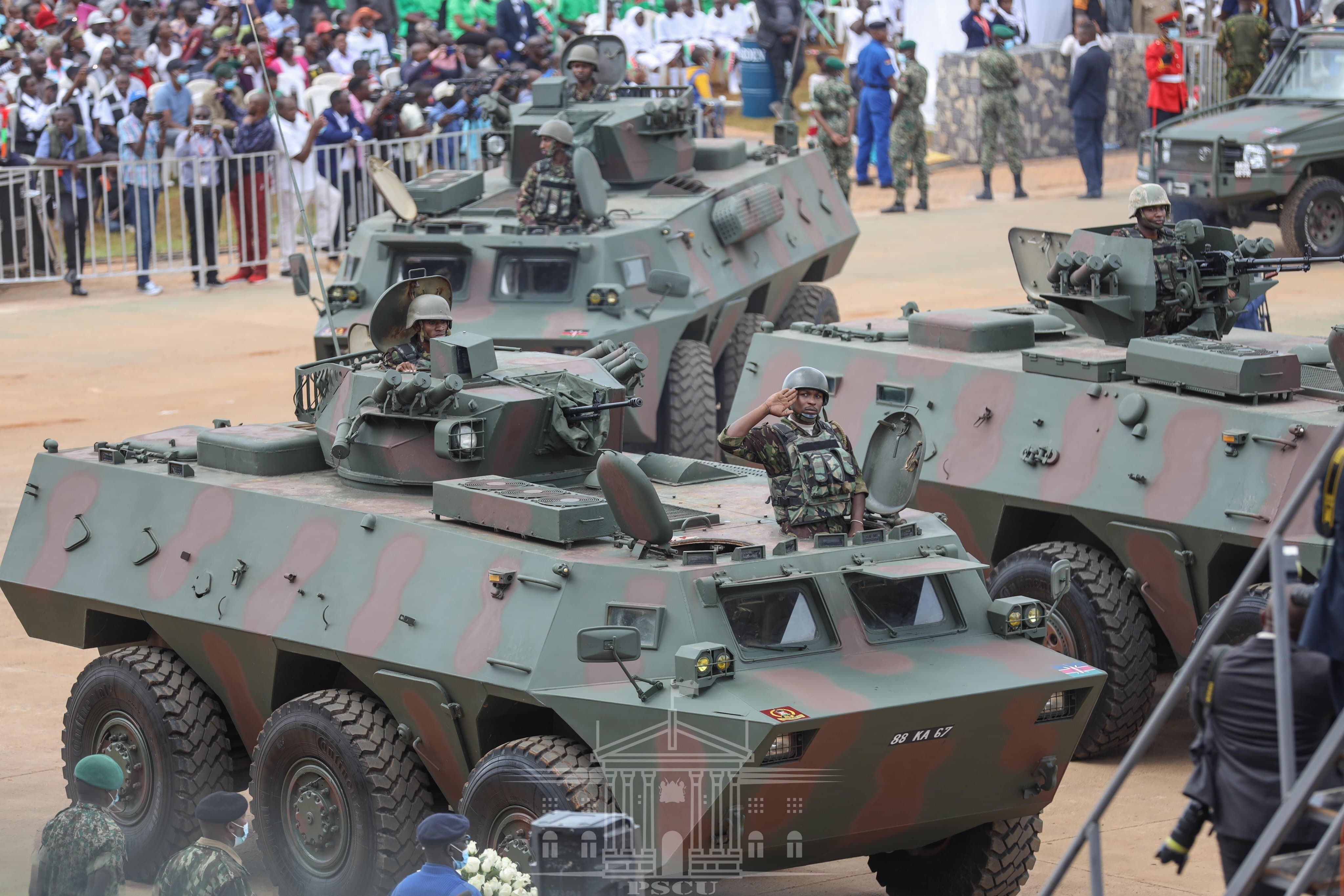 KDF displays military might during Madaraka Day celebrations. 