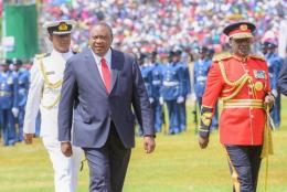 President Uhuru Kenyatta at Uhuru gardens. 