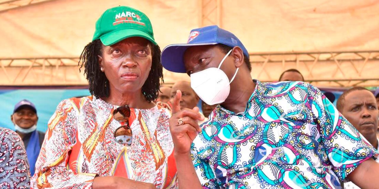 File image of Martha Karua and Kalonzo Musyoka.  