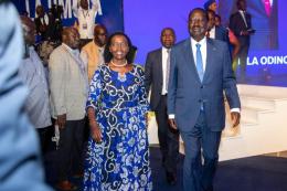 Azimo presidential candidate Raila Odinga and his running mate Martha Karua. 