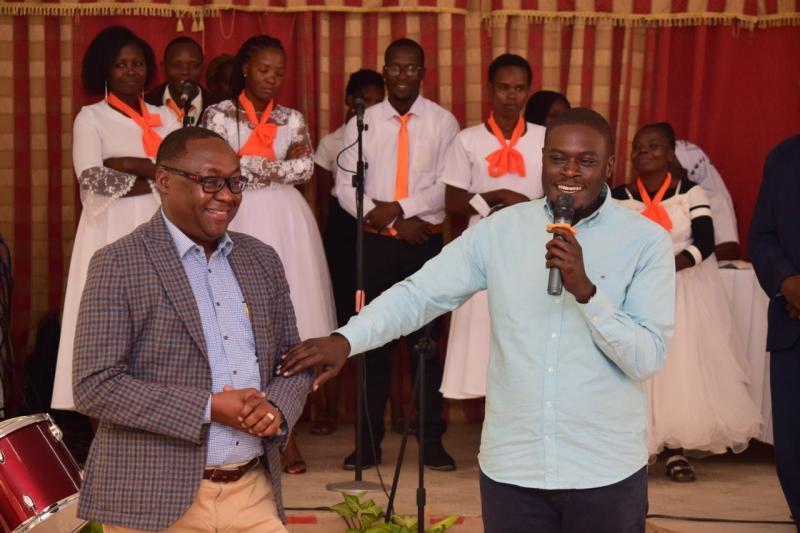 Senator Johnson Sakaja and his running mate Njoroge Muchiri. 
