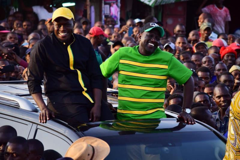 Nairobi Senator Johnson Sakaja and DP William Ruto. 