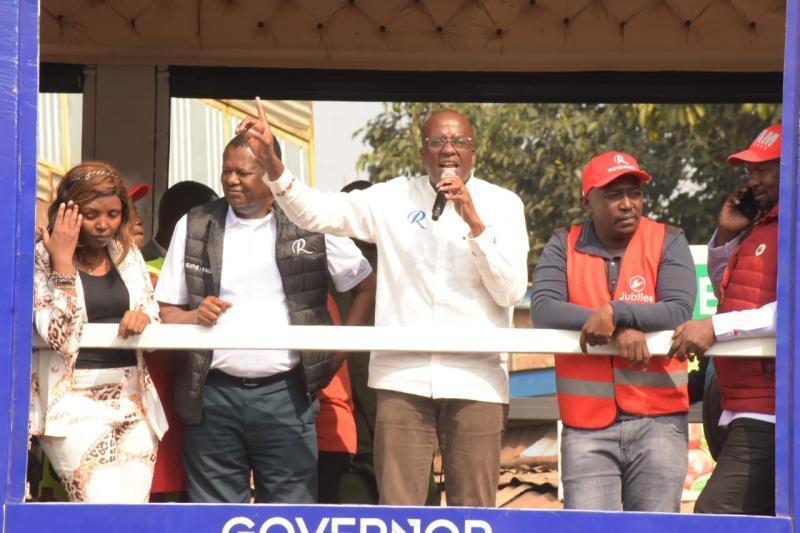 Jubilee's Polycarp Igathe and his running mate Philip kaloki. 