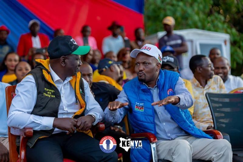 Deputy President William Ruto and Moses Kuria. 