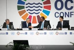 President Uhuru Kenyatta at the United Nations Ocean Conference. 