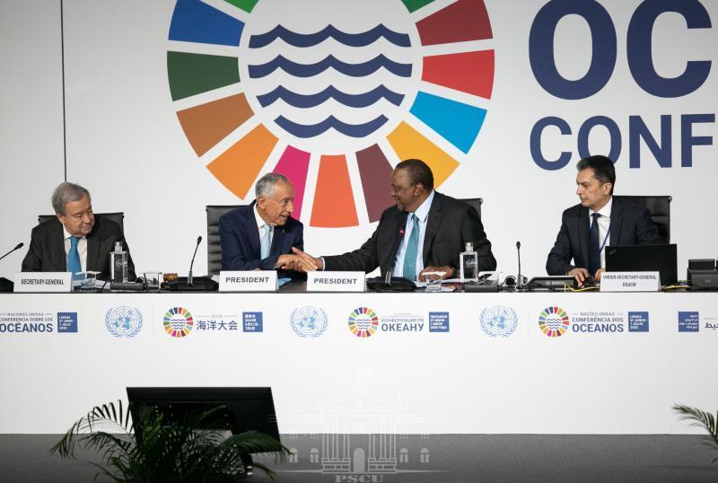 President Uhuru Kenyatta at the United Nations Ocean Conference. 