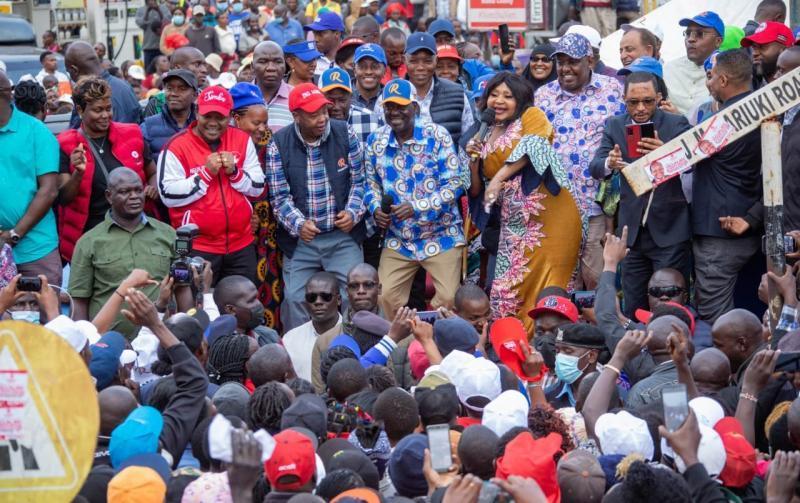 Mbilia Bel performs during Raila's rally in Nyeri County. 