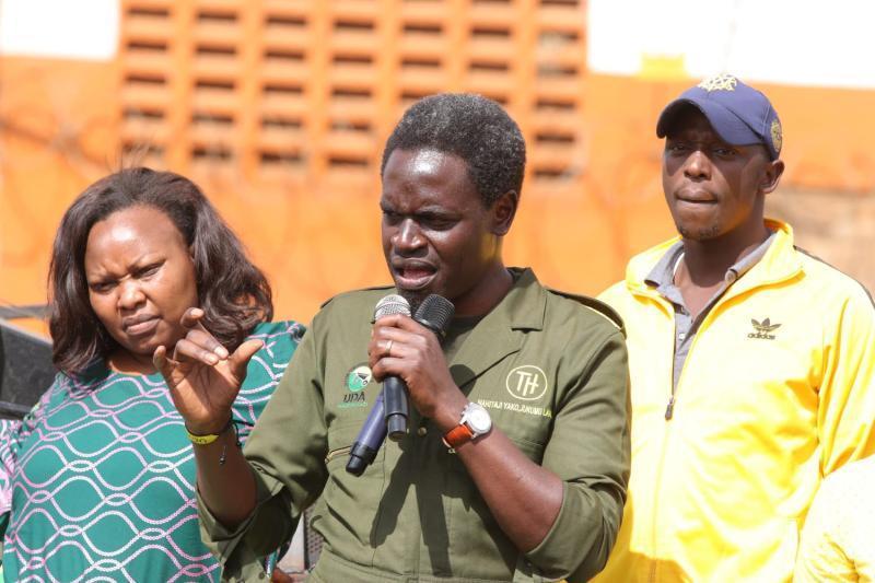 Lawyer Nelson Havi while campaigning in Westlands.