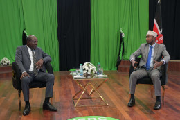 IEBC Chairman Wafula Chebukati and CEO Hussein Marjan. 