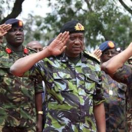 President Uhuru Kenyatta in millitary regalia. 0