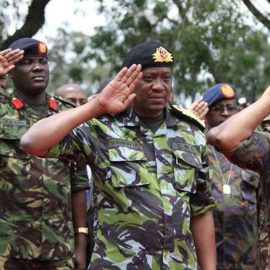 President Uhuru Kenyatta in millitary regalia. 0