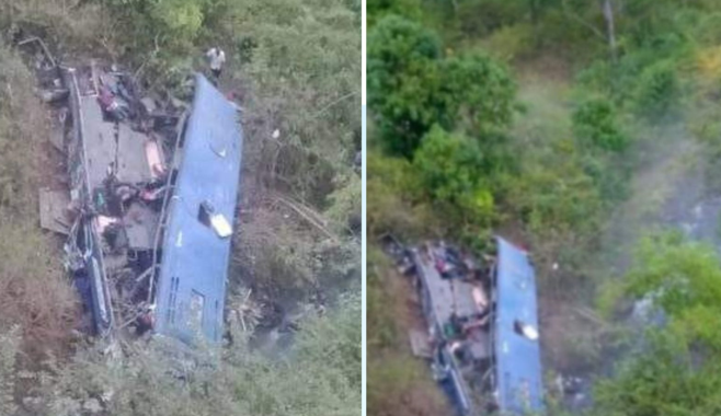 The Modern Coast bus that plunged into the Nithi River. 