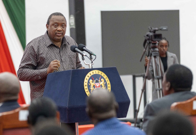 President Uhuru Kenyatta at the the newly redeveloped Uhuru Gardens National Monument and Museum. 