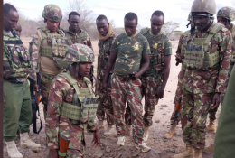 Security officers at the scene of the IED explosion.  