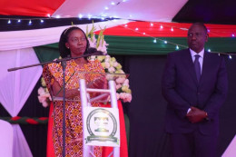 File image of Martha Karua and Deputy President William Ruto.