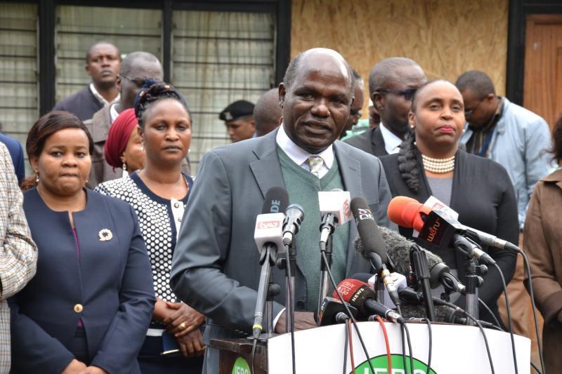 IEBC Chairman Wafula Chebukati during a press briefing.