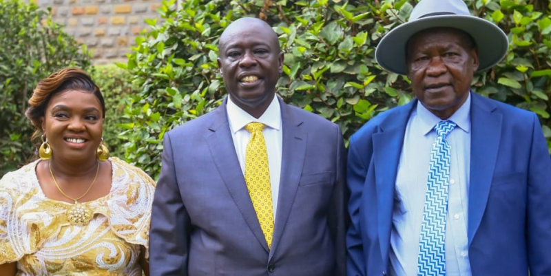Deputy President Rigathi Gachagua with his wife Dorcas Rigathi and his late brother Jack Reriani.